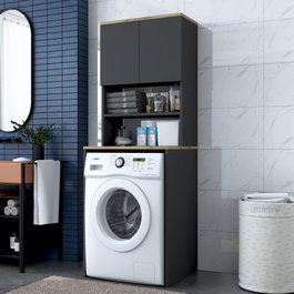 Hanah Home Armario para Lavadora KD101 - 2674 Nogal y Antracita